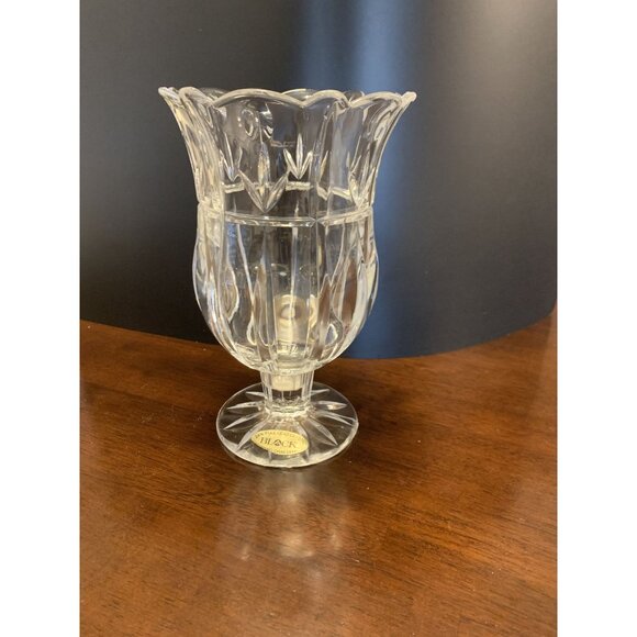 Vintage Block Tulip Hand Crafted Led Crystal Vase/ Candle holder - Picture 1 of 5